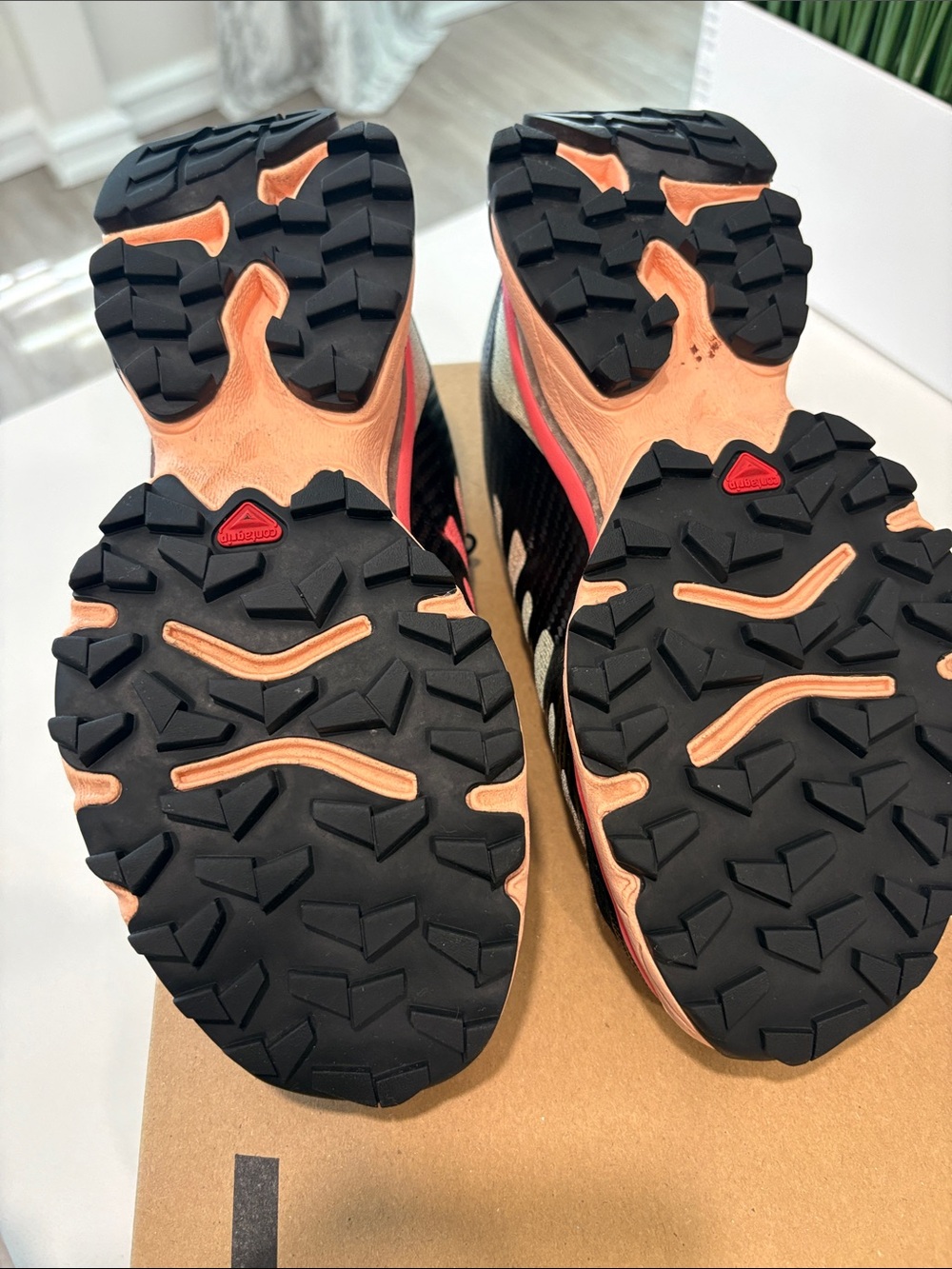 Salomon S/Lab Women's Trail Shoes in Coral, Black and Peach - Picture 7 of 11